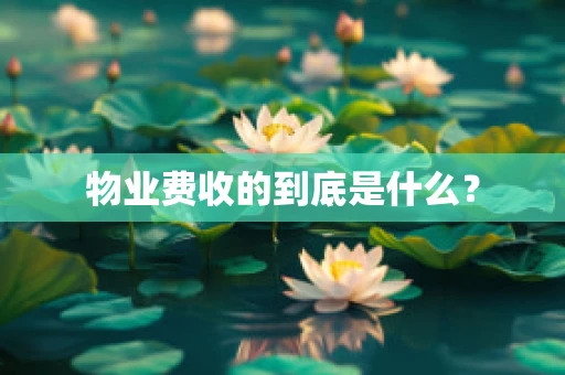 物业费收的到底是什么？