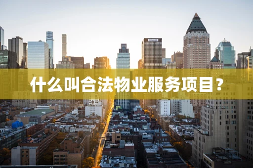 什么叫合法物业服务项目？