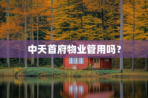 中天首府物业管用吗？
