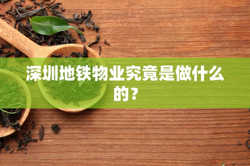 深圳地铁物业究竟是做什么的？
