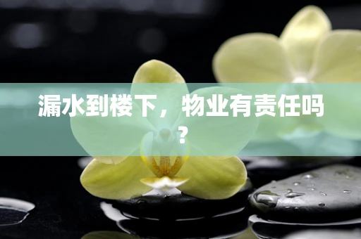 漏水到楼下，物业有责任吗？