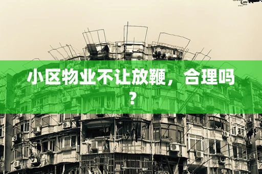 小区物业不让放鞭，合理吗？