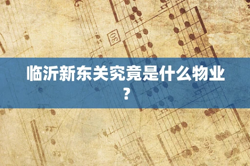 临沂新东关究竟是什么物业？