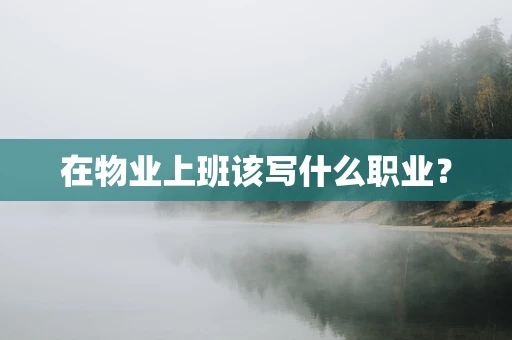 在物业上班该写什么职业？