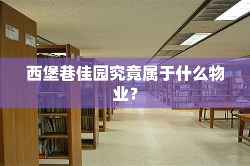 西堡巷佳园究竟属于什么物业？