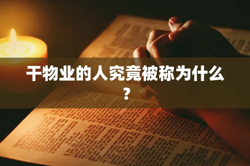 干物业的人究竟被称为什么？
