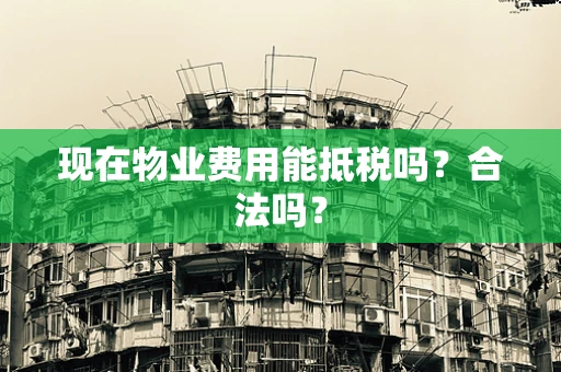 现在物业费用能抵税吗？合法吗？