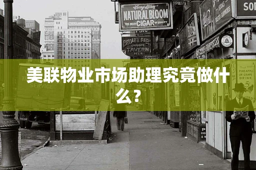 美联物业市场助理究竟做什么？