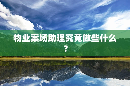 物业案场助理究竟做些什么？