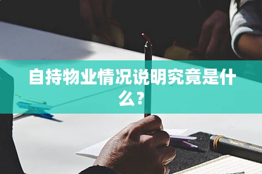 自持物业情况说明究竟是什么？
