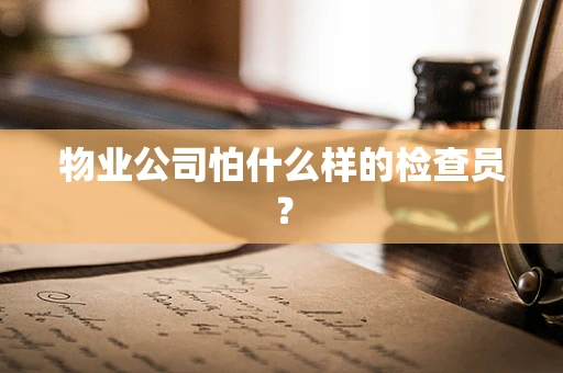 物业公司怕什么样的检查员？