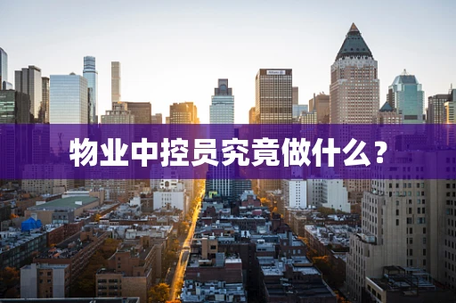 物业中控员究竟做什么？