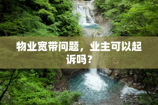 物业宽带问题，业主可以起诉吗？