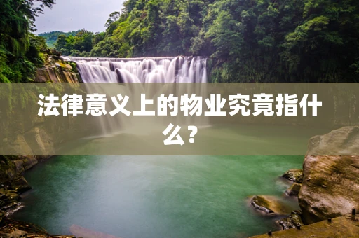 法律意义上的物业究竟指什么？