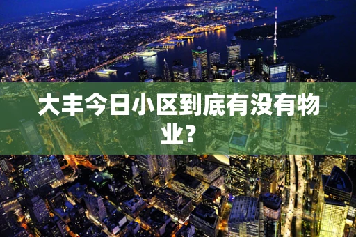 大丰今日小区到底有没有物业？